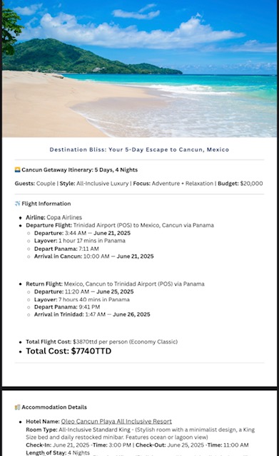 Custom Itinerary